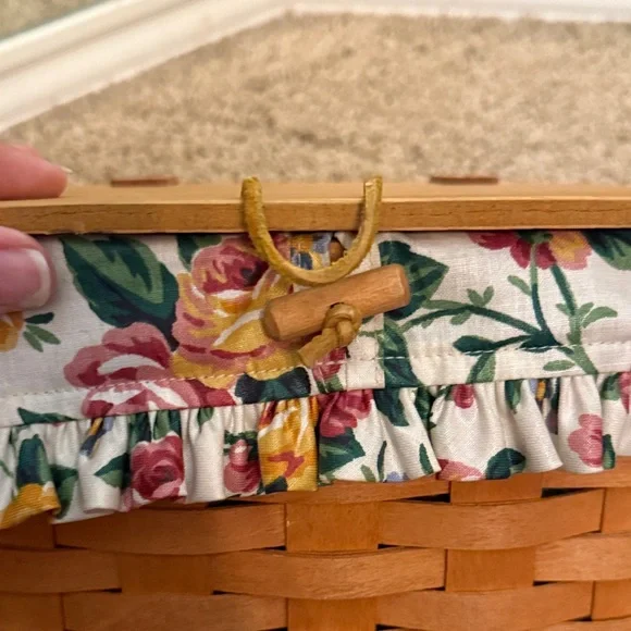Longaberger Basket with Floral Trim - Picture 5 of 9